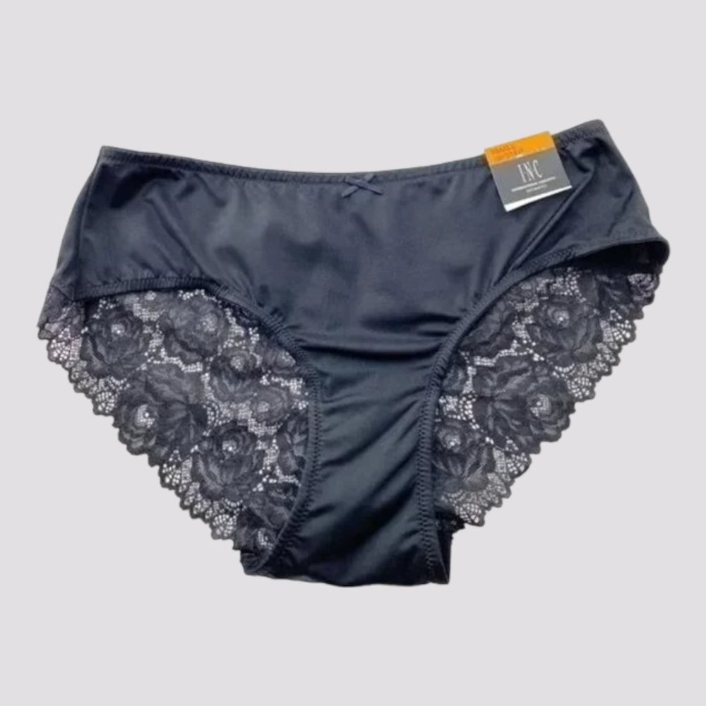Inc Lace-Back Hipster, Black Small